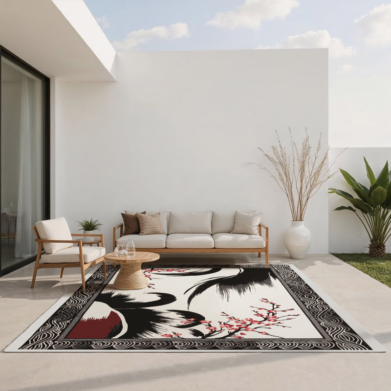Tapis intérieur et extérieur Sakura Dreams, Rectangle 1 pi 6 po x 2 pi 6 po