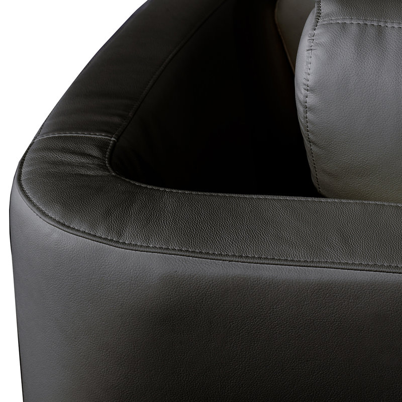 Timberwyck 7 Seater Large Corner Sofa , Black Leather