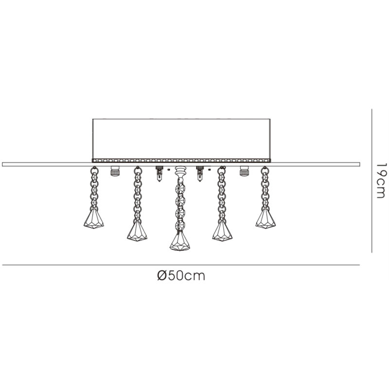 Lopez Flush Mount, 8 Light, Polished Chrome