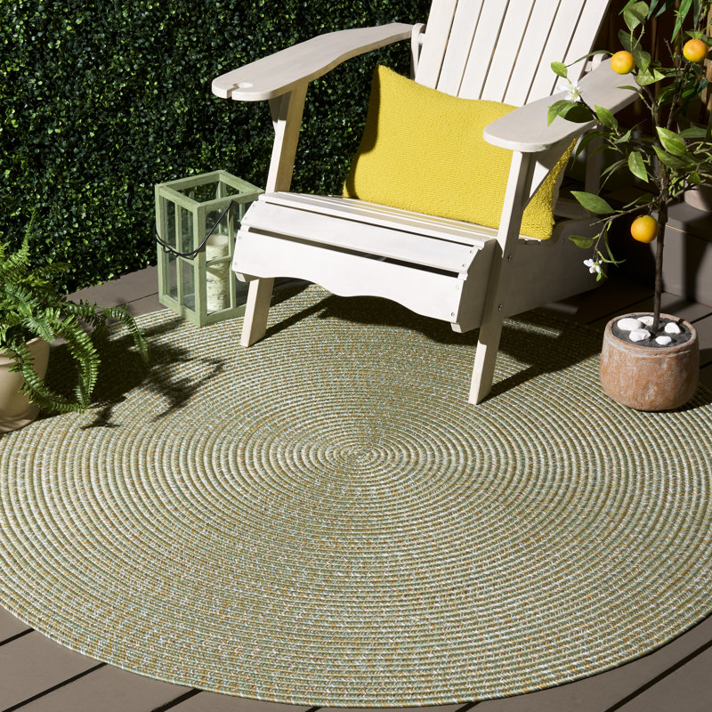 Braided 260 Hand Woven Performance Machine Washable No Pattern Rug, Round 5'