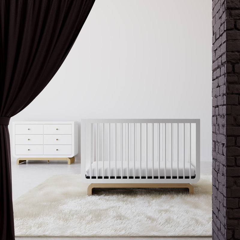 Santorini 5-In-1 Convertible Crib, White/Driftwood, Crib