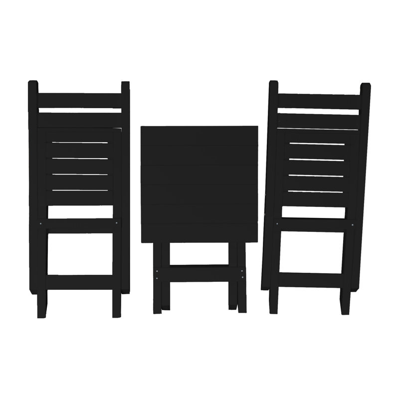 Woollard 2 - Person Patio Dining Set with Square Table, Black
