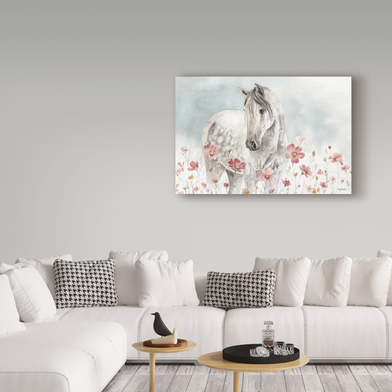 «Wild Horses I», reproduction de peinture acrylique sur toile tendue, H 12 po x l 19 po x P 2 po