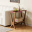 Table d'appoint 23,7 po, table de bout en bois massif et tablettes de rangement à 2 niveaux