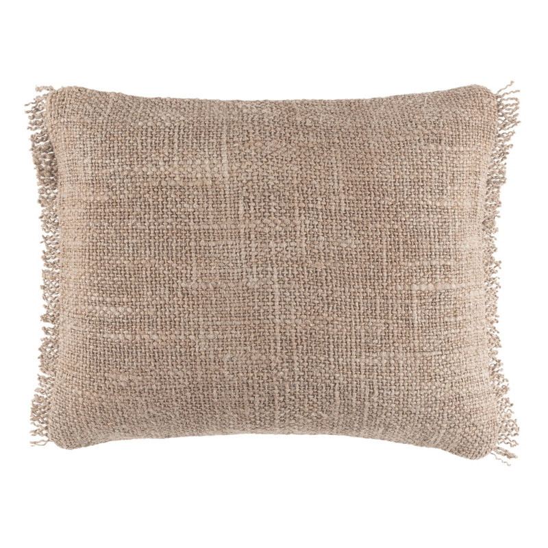 Housse de coussin rectangulaire 100% lin Griffin, H 16 po x l 20 po, Brun pâle