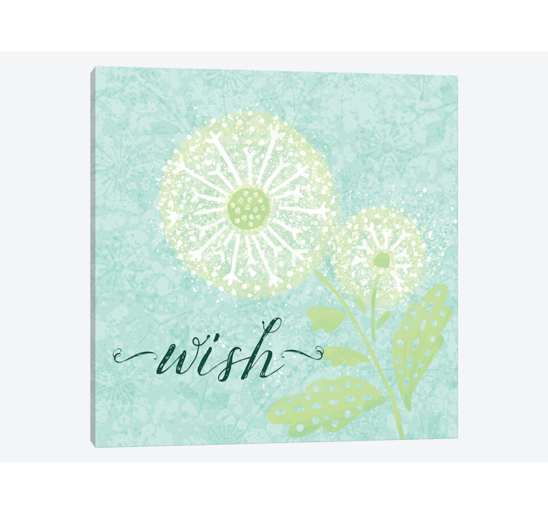 «Dandelion Wishes III», impression sur toile tendue, H 12 po x l 12 po x P 0,75 po, Toile tendue, Pas de tapis