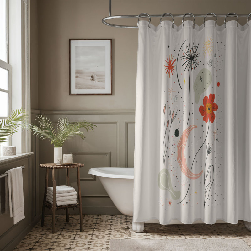 Rideau de douche 1 pièce Delicate Lines, H 74 po x l 71 po