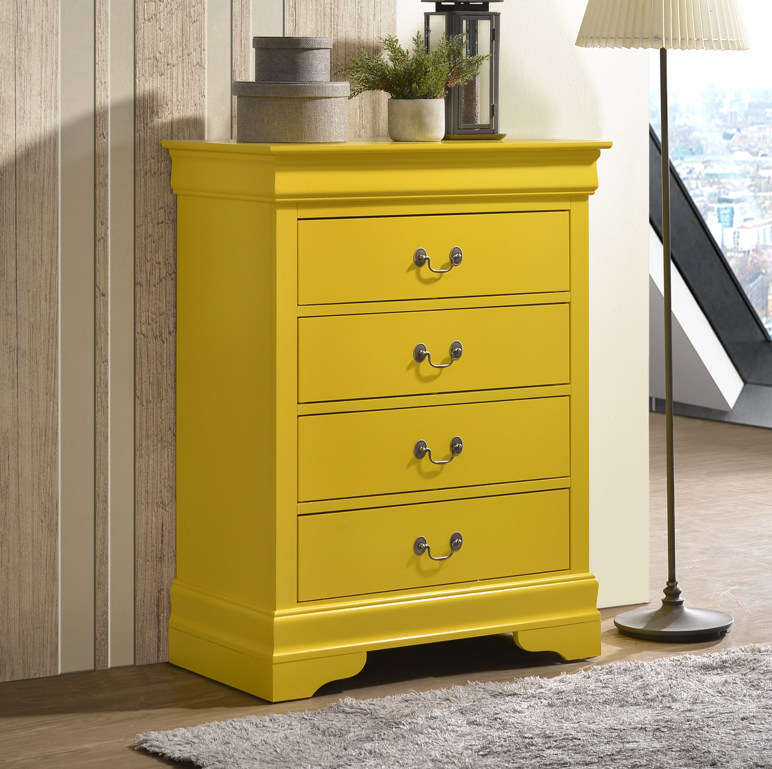 yellow dresser