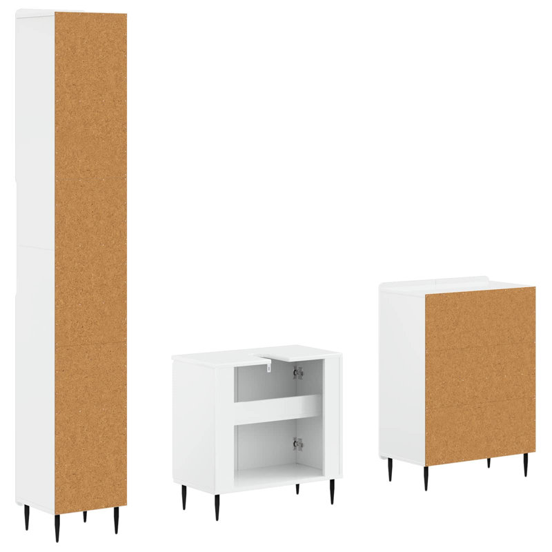 Bathroom Storage Furniture Set, High Gloss White