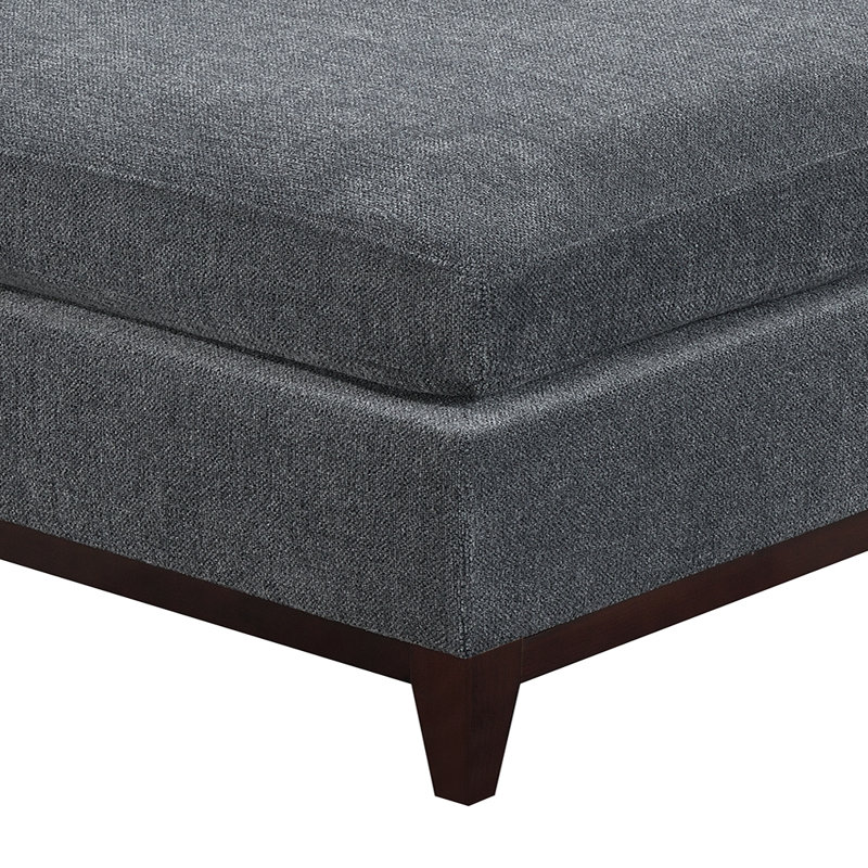 Mailey Square Chenille Cocktail Ottoman, Gray