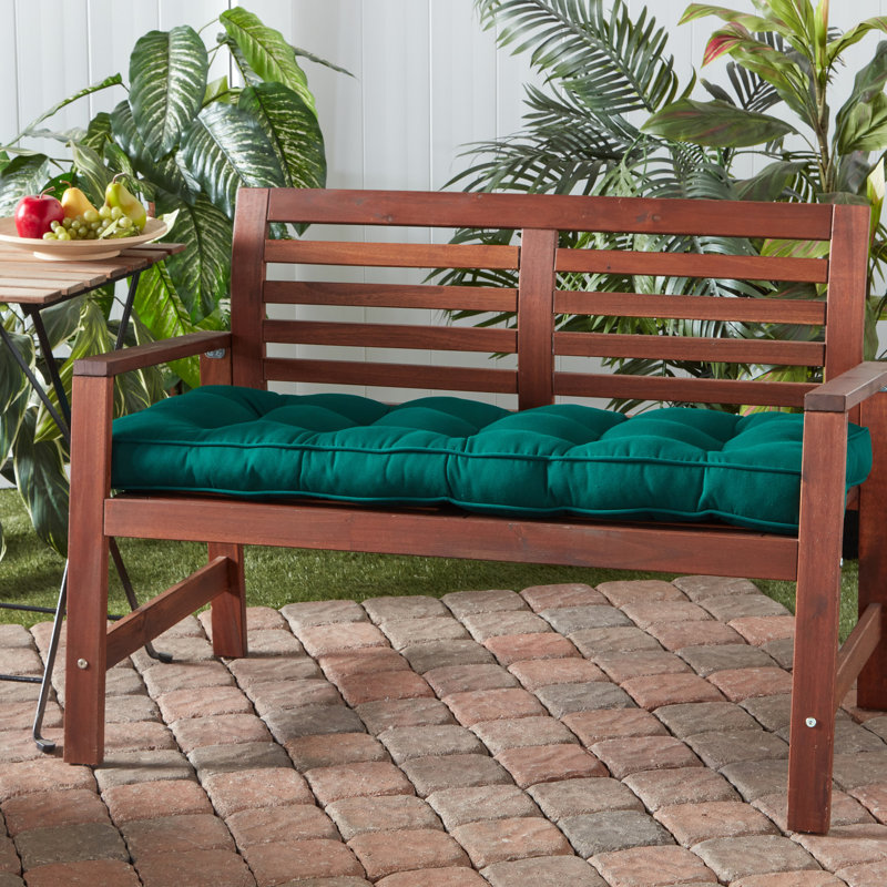 Sunbrella Outdoor Bench Seat Cushion, Canvas Forest Green Sunbrella® Canvas