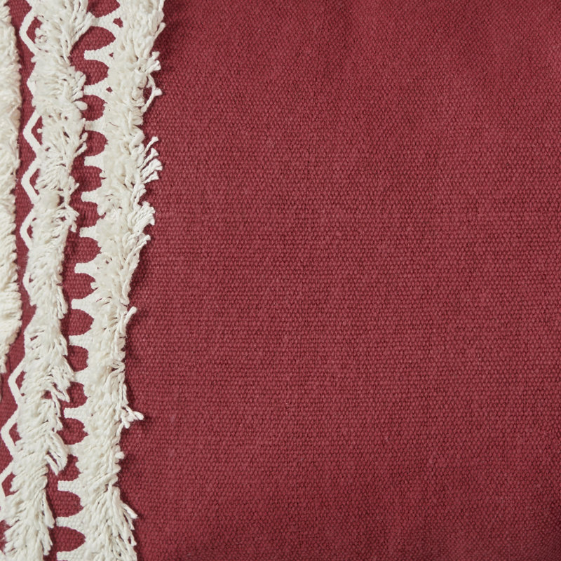 Neil Cotton Lumbar Pillow Cover & Insert, Garnet