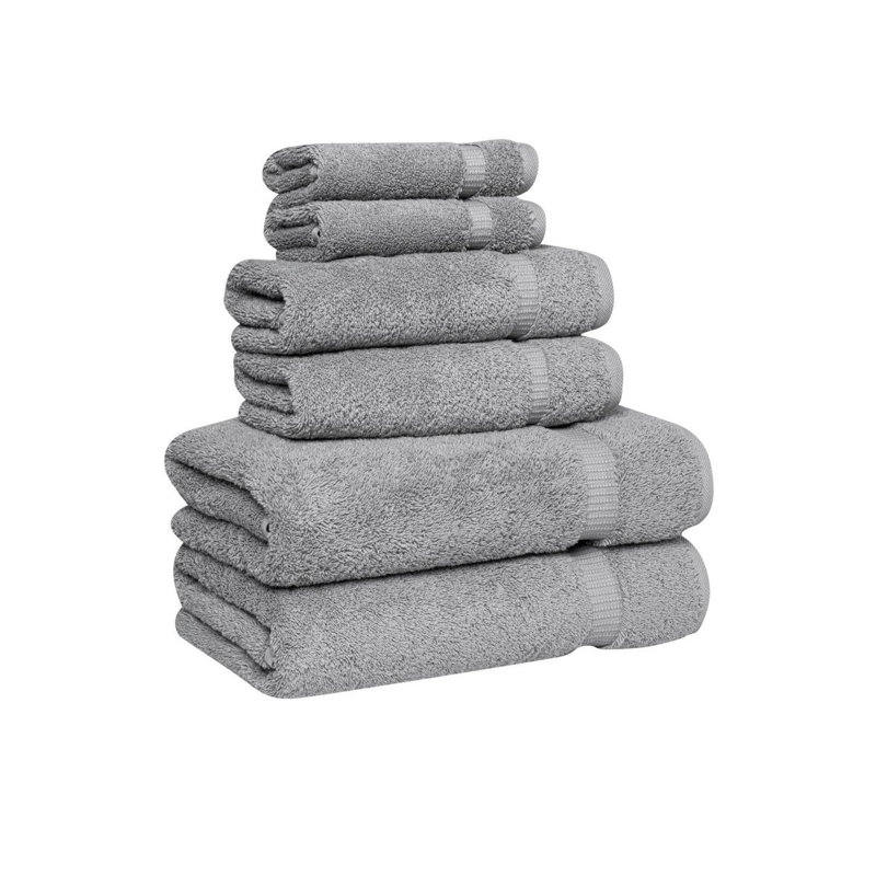 Ensemble de serviettes Serenity Luxury Hotel Turkish, 6, Argent argent