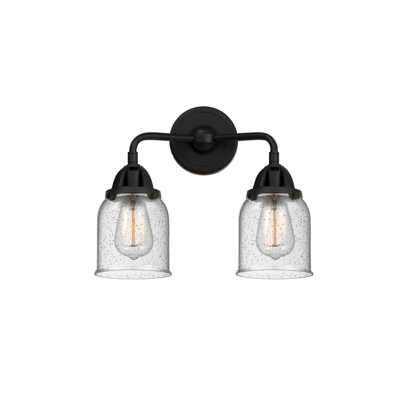 Éclairage pour meuble-lavabo à 2 lumières 5 "et 13" Shauna, Incandescente, Noir mat