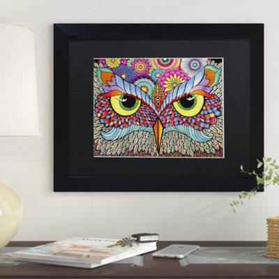 « hibou face », impression encadrée