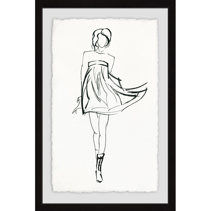 «Fun and Flirty», reproduction de peinture acrylique encadrée, H 18 po x l 12 po