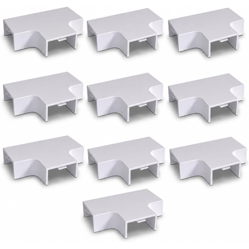 Cable Trunking TEE Connector, 25mm x 16mm, White, Pack of 10, 1cm H x 1.5cm W x 1cm D