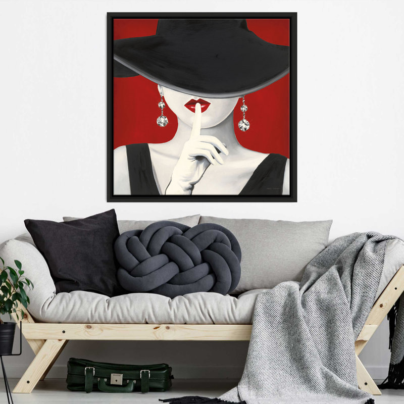 "Haute Chapeau Rouge I" par Marco Fabiano, reproduction sur toile dans un cadre flottant, H 21,5 po x l 21,5 po