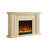 Beige Solid Wood Electric Fireplace