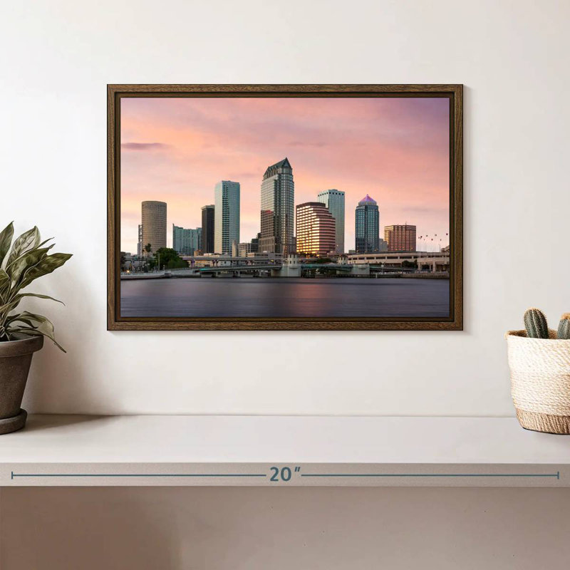 Tampa Bay, 13 po x 9 po, Cadre flottant noyer