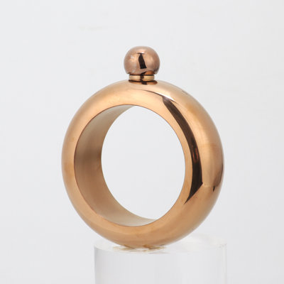 A flagon Stainless Steel Round Bracelet Flask  Portable Hidden Liquor Flask Discreet Wearable Container For Outdoor Adventures Parties  Travel