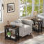 Ensemble de 2 tables de bout Farmhouse, table d'appoint rustique étroite avec tablette de rangement pour petits espaces, table de chevet ou canapé rétro pour le salon et la chambre à coucher