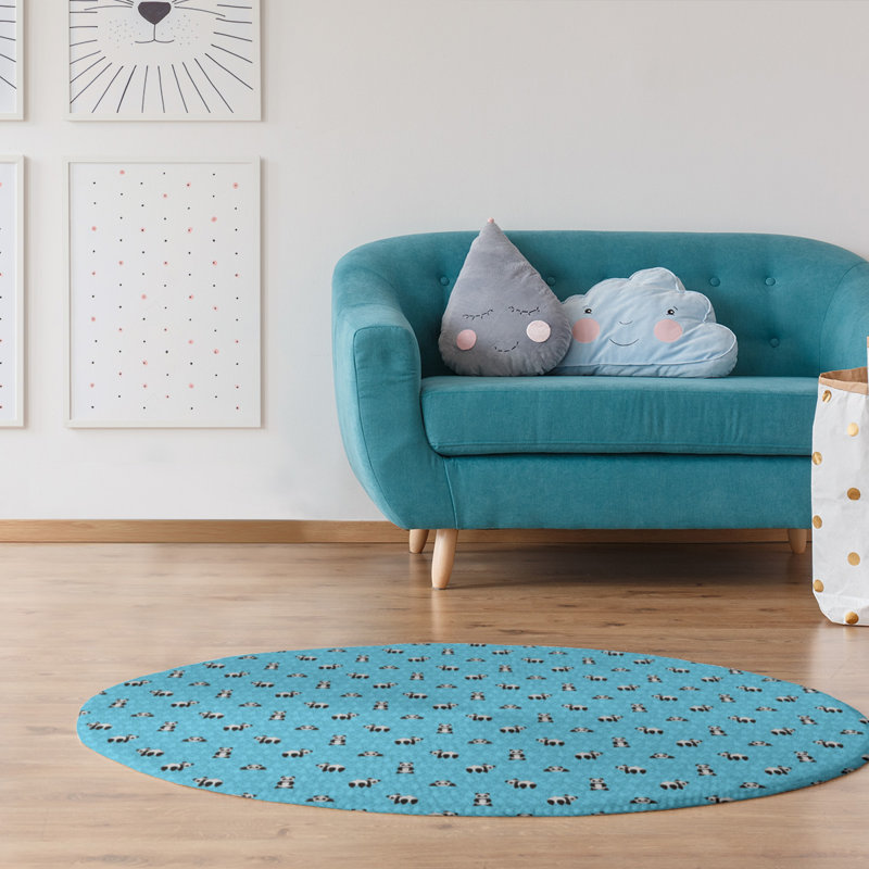 Tapis bleu de la salle panda, Rectangle 2 pi x 3 pi
