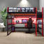Lit mezzanine multifonctionnel en bois avec rangement, conception moderne pour salle de jeux