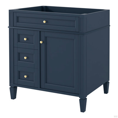 Meuble-lavabo de salle de bain 30 po sans lavabo supérieur, armoire de rangement moderne avec 2 tiroirs et un tiroir basculant