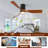 Led Indoor/Outdoor Flush Mount Matte Black Ceiling Fan With Wood Blades, 6-Speed Dc Remote Control-1730151174