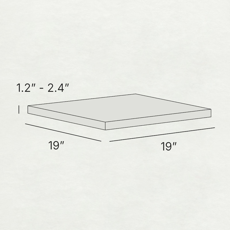 Square Black Hardwood Table Top, 1.8" H x 19" L x 19" W