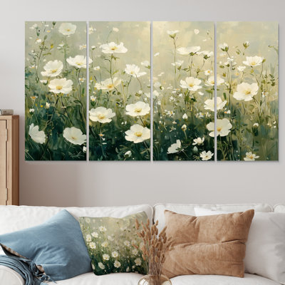 Iridis - décoration murale fleurs sauvages - art mural traditionnel 4 pièces