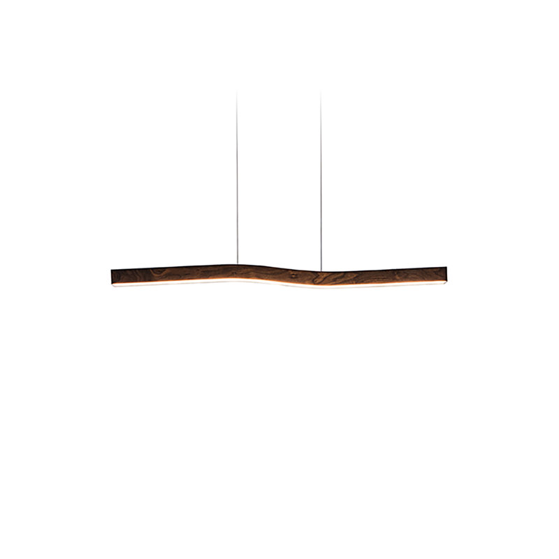 Camur 1 - Light LED Pendant, Dark Stained Walnut