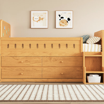 Full Size Bed With Led Lighting, Storage Drawers, And Functional - Space Design For Small Bedrooms 'S Comfort Wooden Built-In Lights, Four Practical Everyday Use