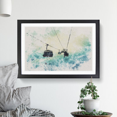 Ski Lift - Single Picture Frame Print on Wood