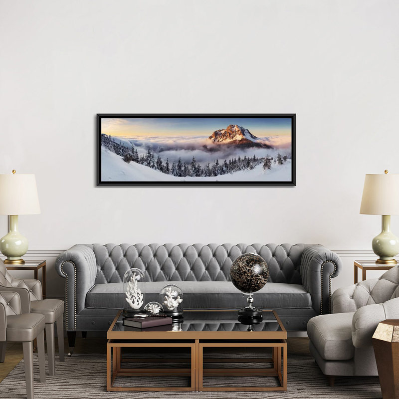 «Golden Peak», impression sur toile, H 20 po x l 60 po x P 1,5 po, Cadre noir