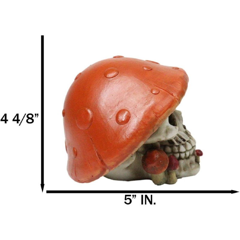 Tête de mort en forme de champignon brun avec tête de crâne et mini champignon, Brun