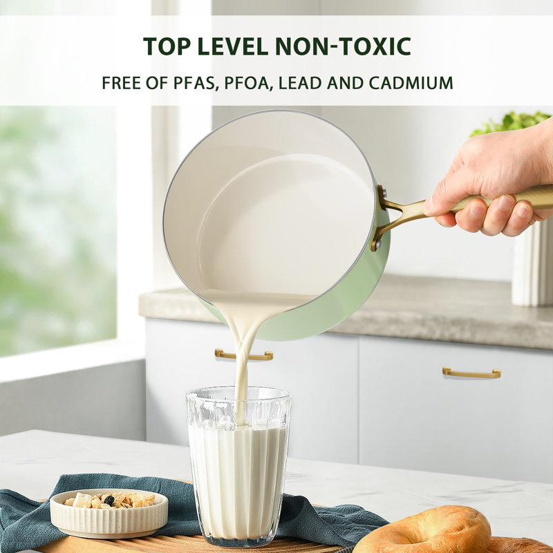 UKWF002 16 - Piece Non-Stick Ceramic Cookware Set, Green