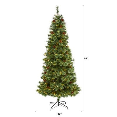 Lighted Artificial Pine Christmas Tree