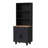 Farmhouse Storage Cabinet with 4 Solid Wood Gourd-Shaped Legs, Modern Kitchen Pantry Cabinet with Adjustable Shelves, 5 Tier Bookshelf with Drawer for Living Room, Black-1995625516