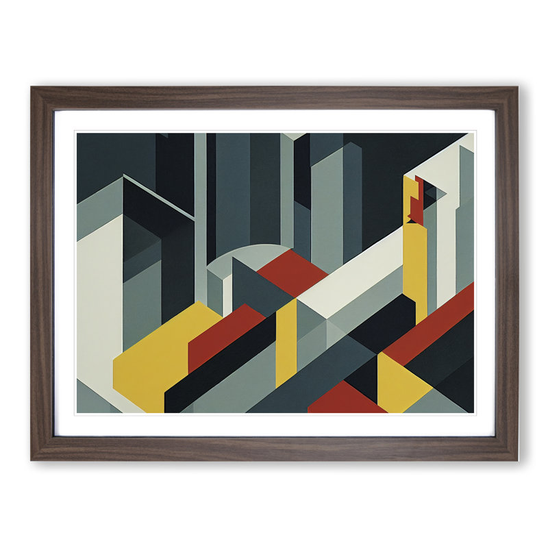 Modern Architecture Vol.1 Abstract - Framed Print, 34cm H x 46cm W x 2cm D, Brown Framed