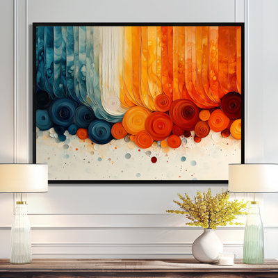 Ophilia abstraite fugue blanche et bleue en couleur V - spirales abstraites grand art mural