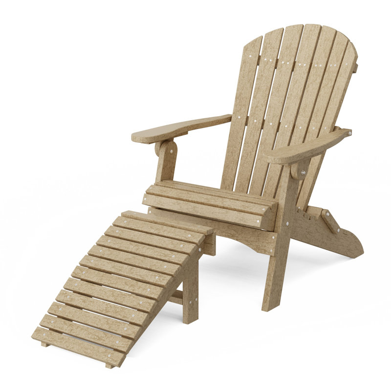 Chaise Adirondack pliante avec repose-pieds Heritage, Bois patiné