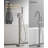 Single-Handle Freestanding Tub Faucet With Hand Shower Brass Waterfall Floor Mount Tub Filler In Brushed Nickel-117502775