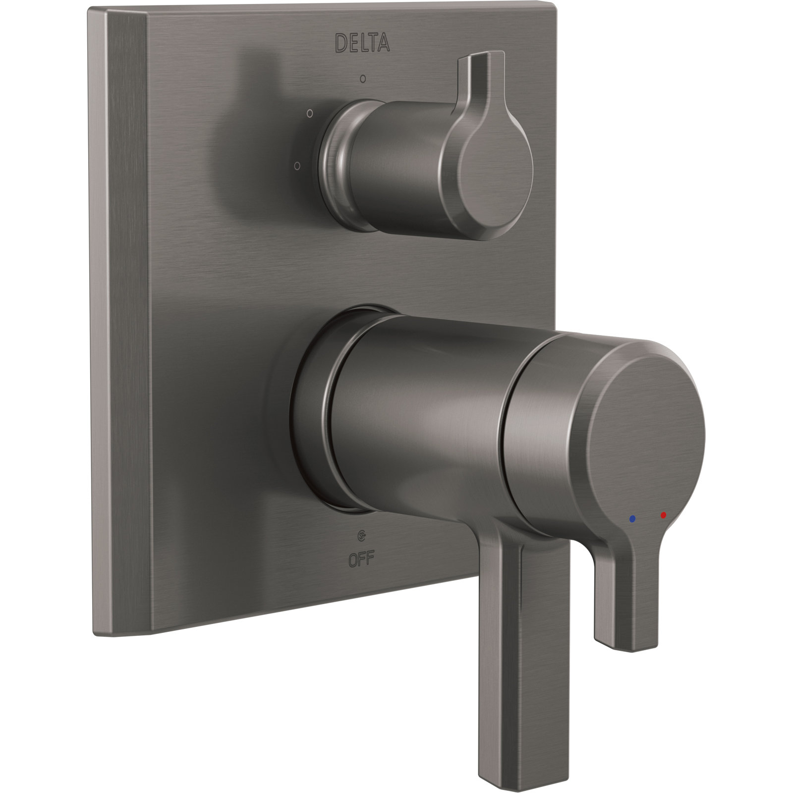 Pivotal Tempassure Valve Trim with Diverter, Lumicoat Black Stainless