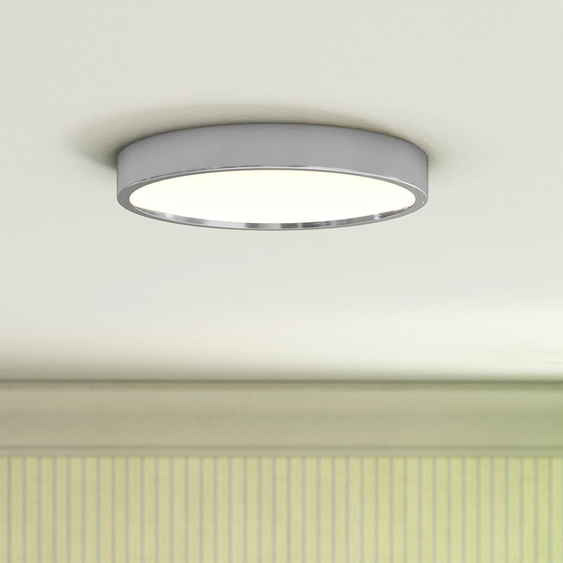 Plafonnier encastré 1 lumière DEL Naquin, H 1 po x l 7,5 po x P 7,5 po, Nickel brossé