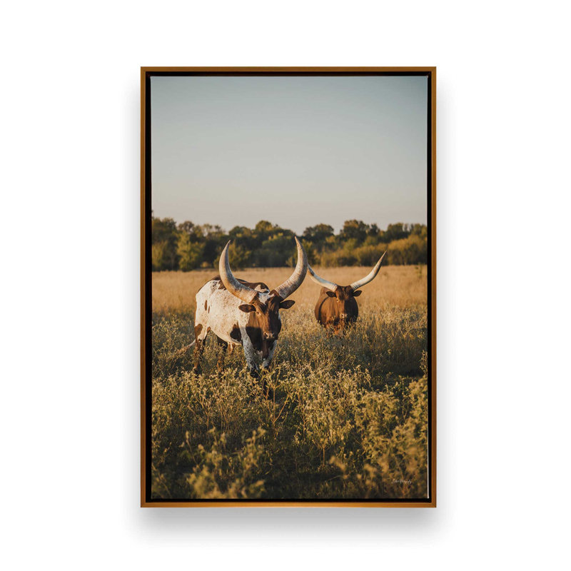 «Golden Hour Graze» par Dakota Diener, reproduction d'art, L 8 po x H 12 po, Doré, Toile avec cadre