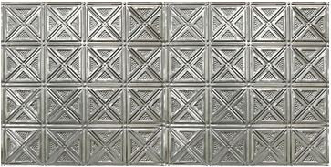 Generic 48.5'' L x 24.5'' W Tin Glue Up Ceiling Tile In Shiny Silver Chelsea Decorative Metal Co