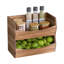 Rangement de bac empilable en bois d'acacia