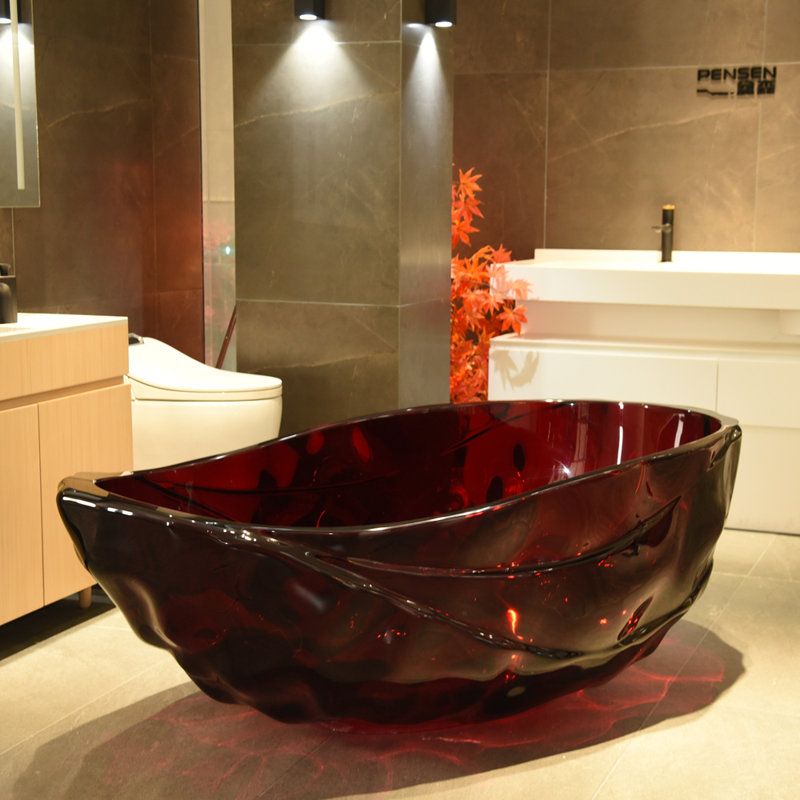 Baignoire de trempage autoportante à surface solide de 67 pouces